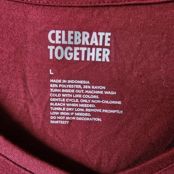 Celebrate Together 'I'm Just Here For The Boos' Maroon Tee T-Shirt Women's Large - Picture 5 of 5